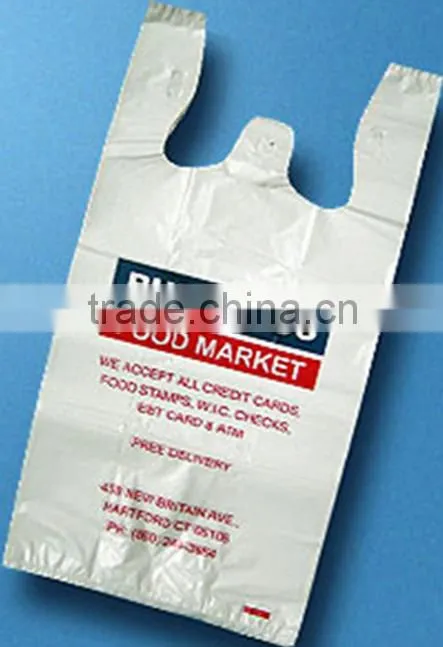Custom logo design printed biodegradable LDPE t-shirt bag
