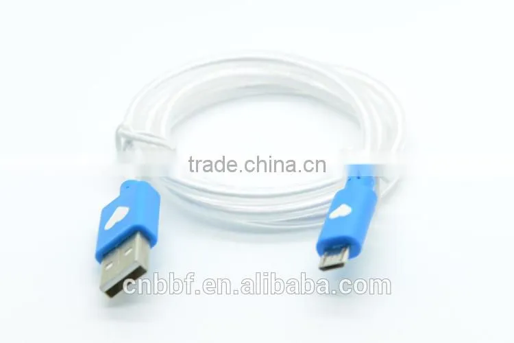 Glow in the dark micro usb charging sync cable