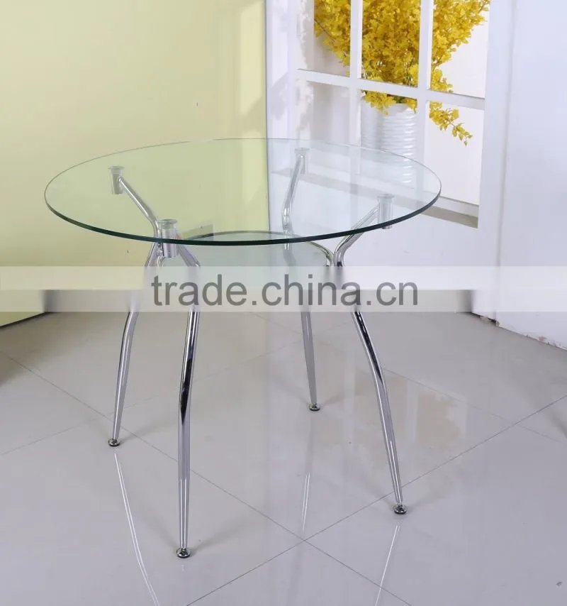 Round glass restaurant dining table