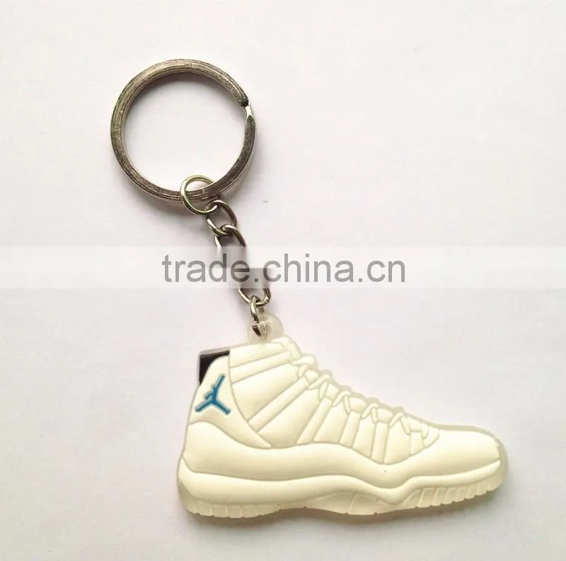 Shoes Shaped Custom PVC Key chain Wholesale Metal Rubber Funny Key ring