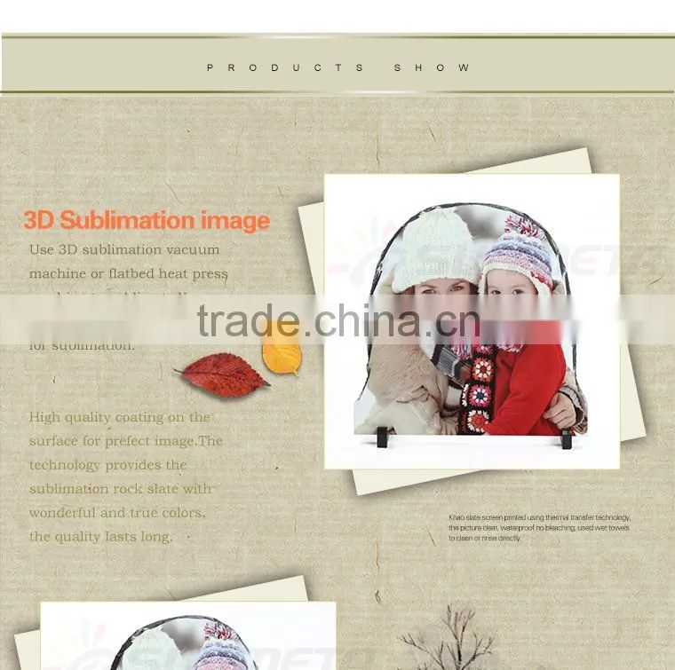High Quality Photo Frame Sublimation Slate Photo Stone Photo Rock