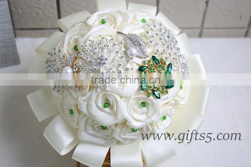 Custom Beaded Bouquet Jeweled Flower Bridesmaids Bouquet in handmade