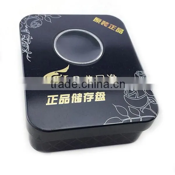 customized black tin pvc window packaging box for usb