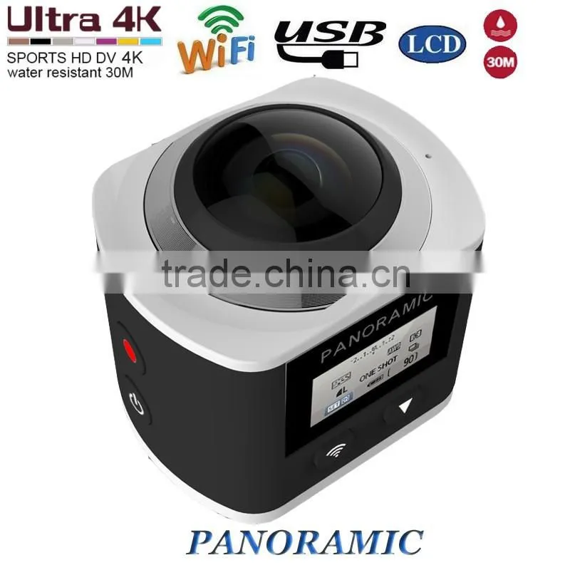 Panoramic WiFi Sport DVR Action Camera Car camera waterproof 4K Ultra HD 0.96 Inch LCD