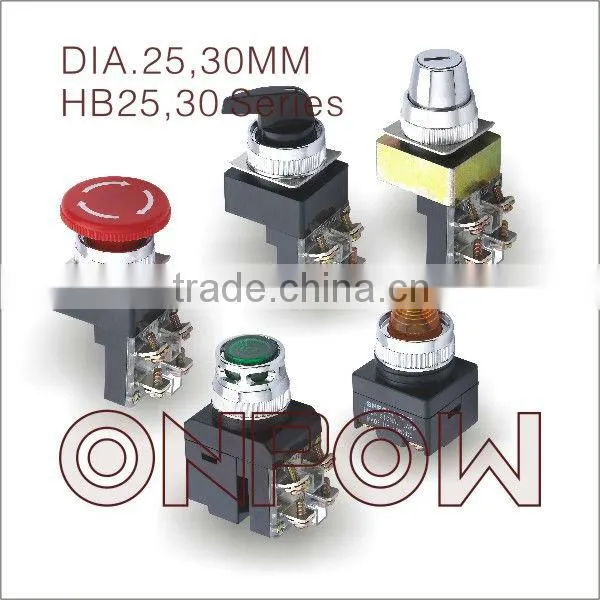ONPOW 2 Position Pushbutton switch(HB25 series 25mm,30mm,CE,CCC,ROHS)