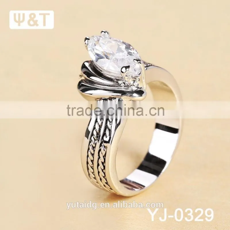 Jingli Jewelry Gemstone Rhodium Plated Women Ring (YJ-329)