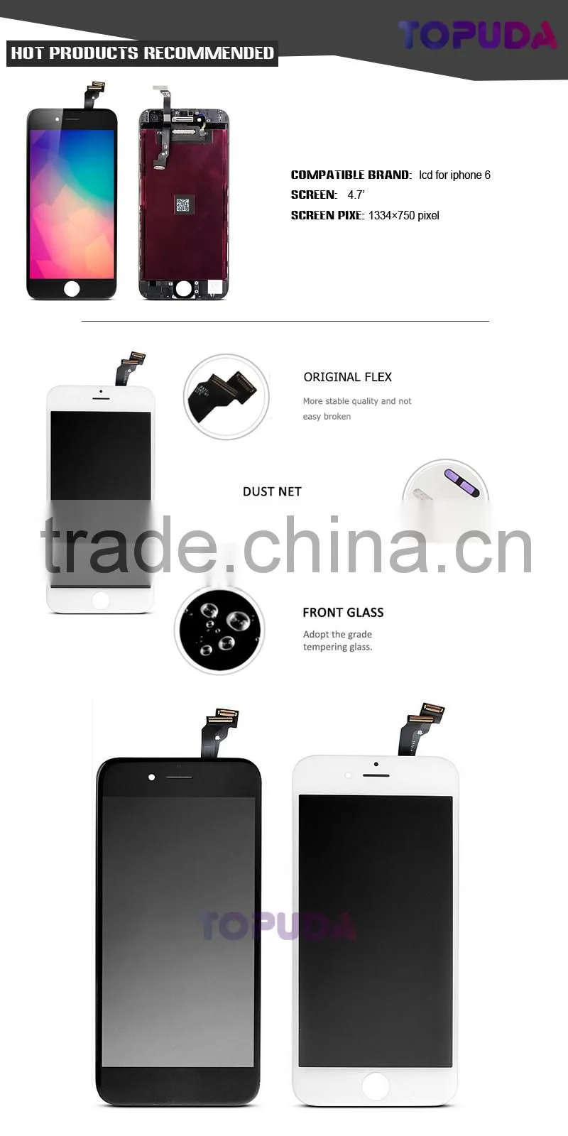 AAA grade test quality lcd screen replacement for iphone 6, for iphone 6 lcd digitizer