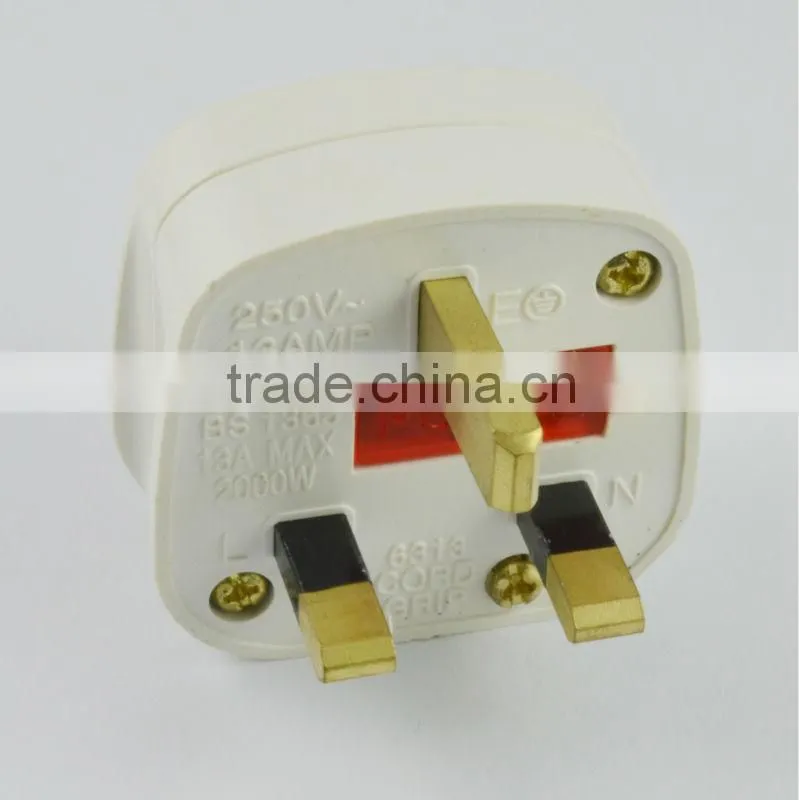 New products 2016 uk 3 pin 13a plug with switch and LED light uk power plug BS1363