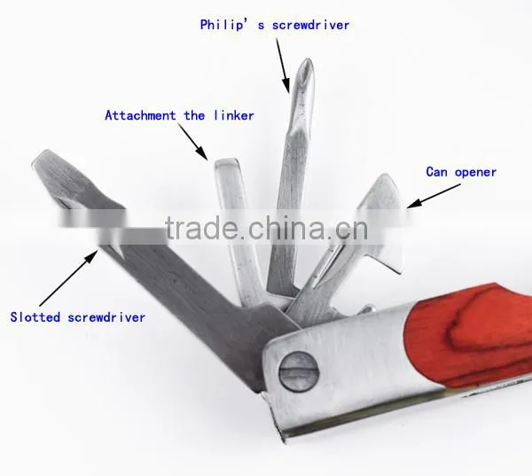 stainless steel with bit head wood handle multi tool with pliers