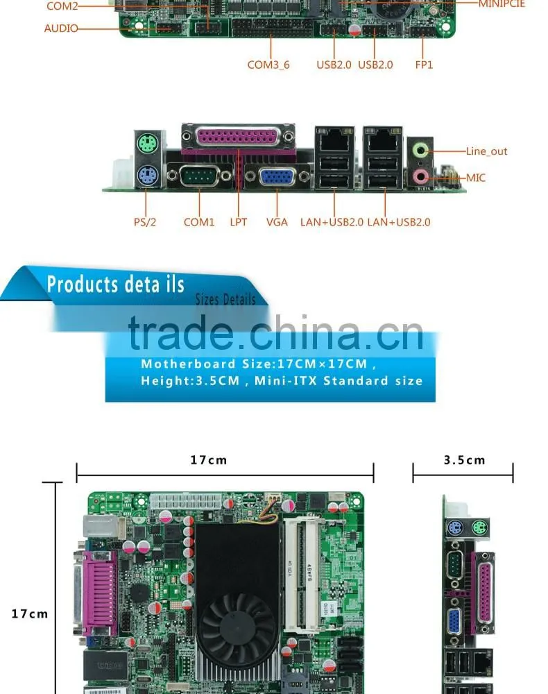 2* RJ-45 Lan port Cheapest celeron industrial pc motherboard 1037u embedded computer board with factory best prices