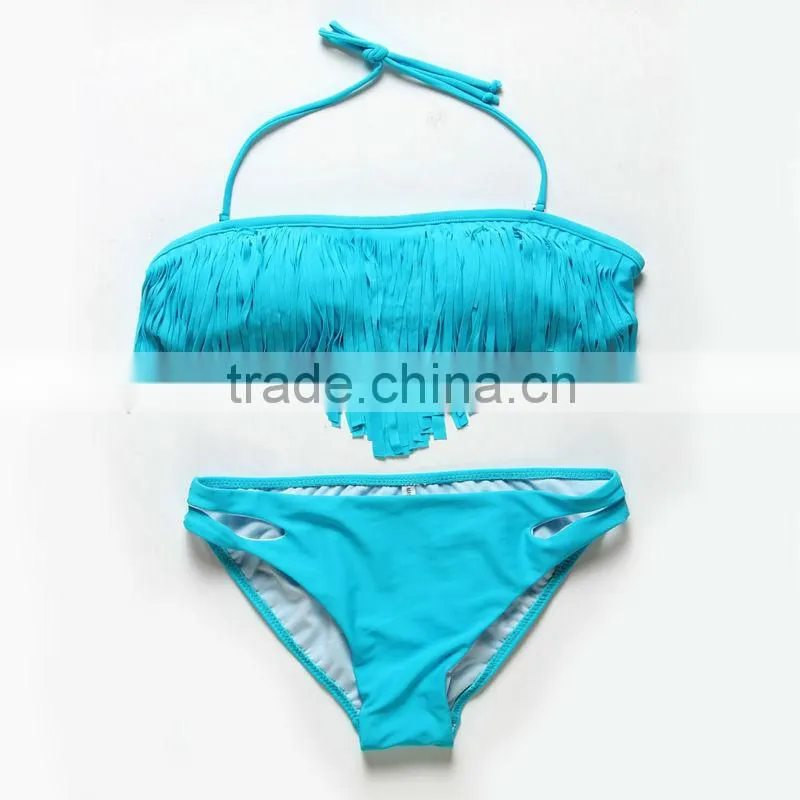 Latest Highly Elastic In Stock Women Tassel Bikini Swimwear