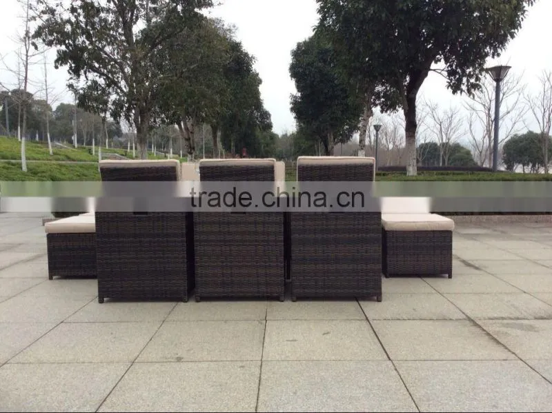 Patio Furniture Dining Set Garden Outdoor patio furniture sets Wicker Outdoor Patio Cube sets W/ Cushions