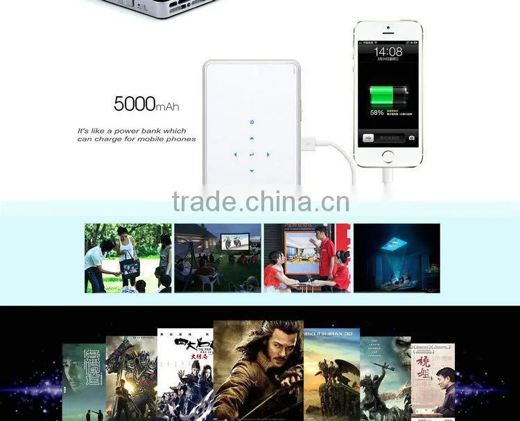 The Best Selling Mini Projector / Beam Projector for Smart Phone / Mini LED Video Projector C9 With 5000mAh Built-in Battery