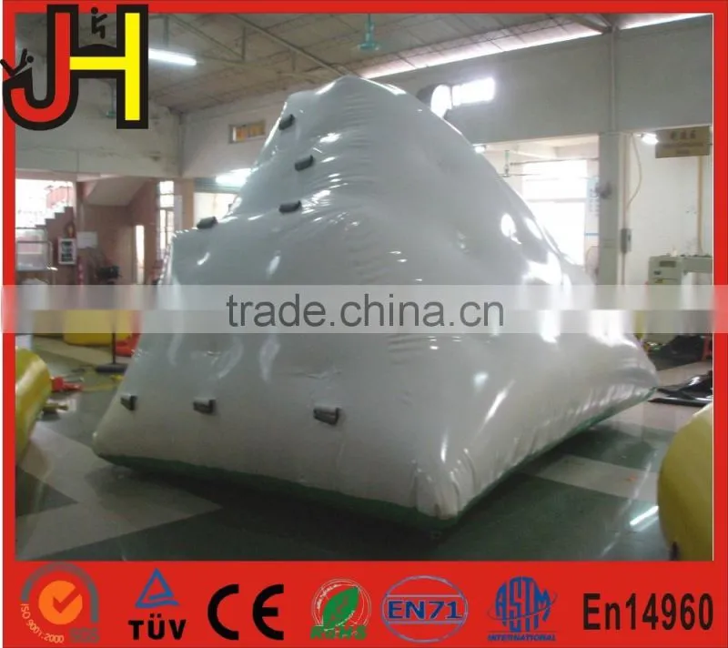 2016 factory price inflatable iceberg climbing water island climb wall toys 0.9mm PVC tarpaulin