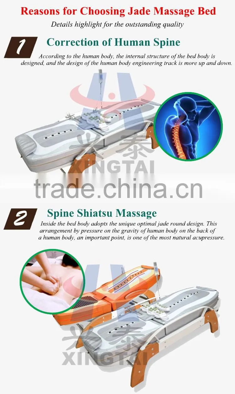 XT-168-1D MP3 Music Medical Automatic Infrared Therapy Heating Portable Thai Roller Hot Stone Electric Thermal Jade Massage Bed