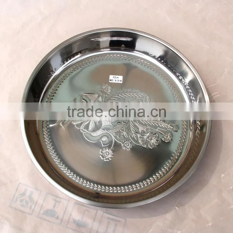 Wholesale Stainless Steel Round Shape Fruit Plate