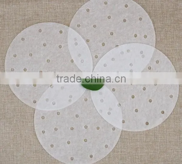 Non-stick silicone coated food steamer paper with holes