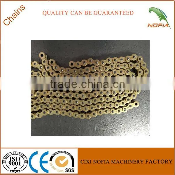 Industrial gold colored copper plating 428H 520H transmission motorcycle chain
