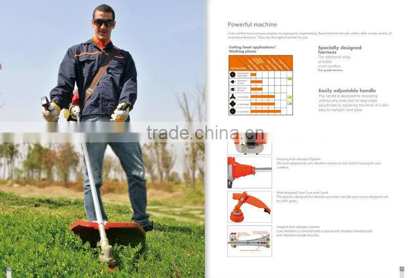 52CC 2 in 1 brush cutter, grass trimmer, 3 teeth blade& nylon spool