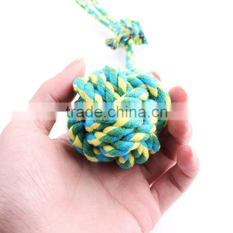 Cotton rope hand pull long tail dog toys ball largel size 40cm