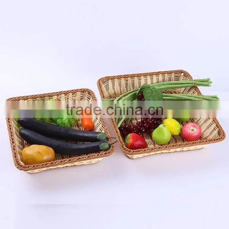 Cheap wholesale eco-friendly plastic wicker woven home or resturant food tray vegetable plant tray