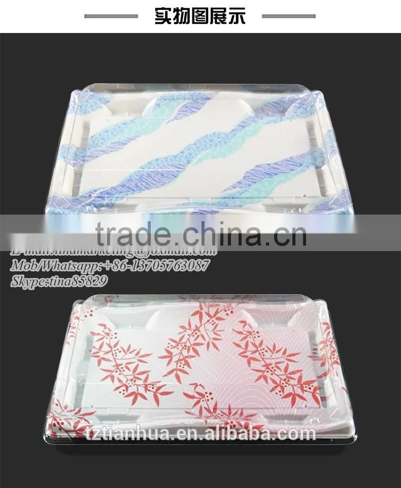 Eco-Friendly Feature Plastic Material Food Sushi Packaging Box,Plastic Sushi Container,Plastic Sushi Take Away Display Tray