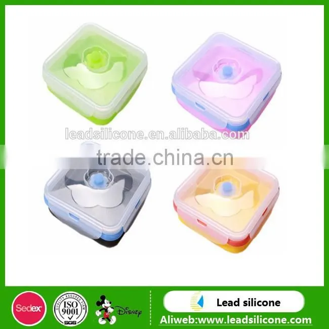 Hight quality Eco-friendly silicone foldable bowl silicone lunch boxes