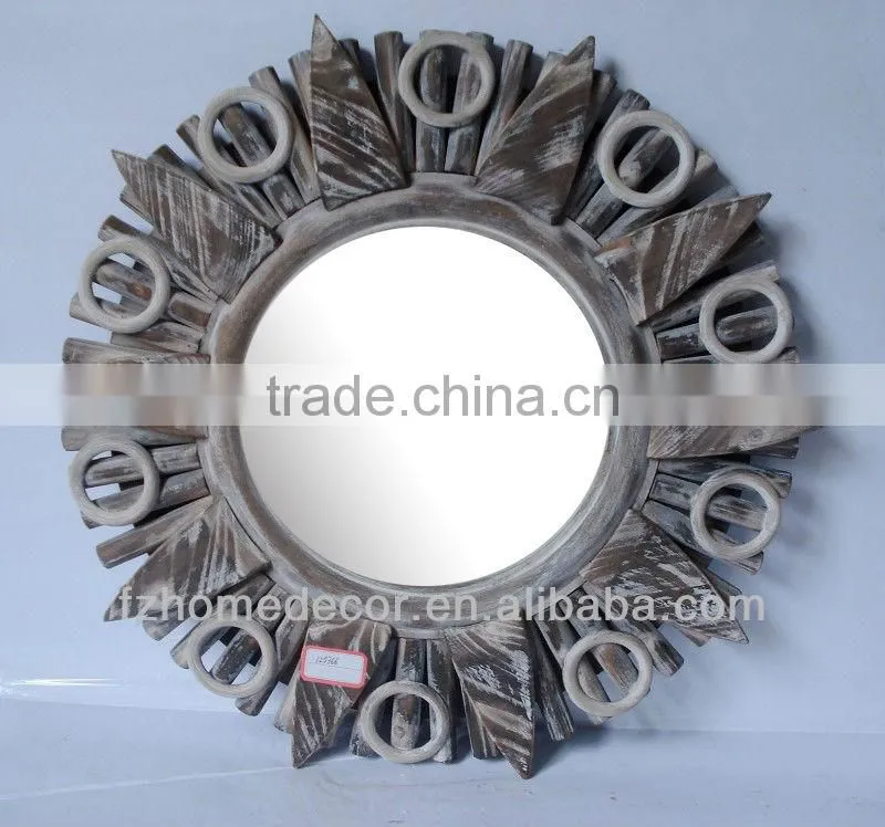 antique distressing mirror with wooden frame