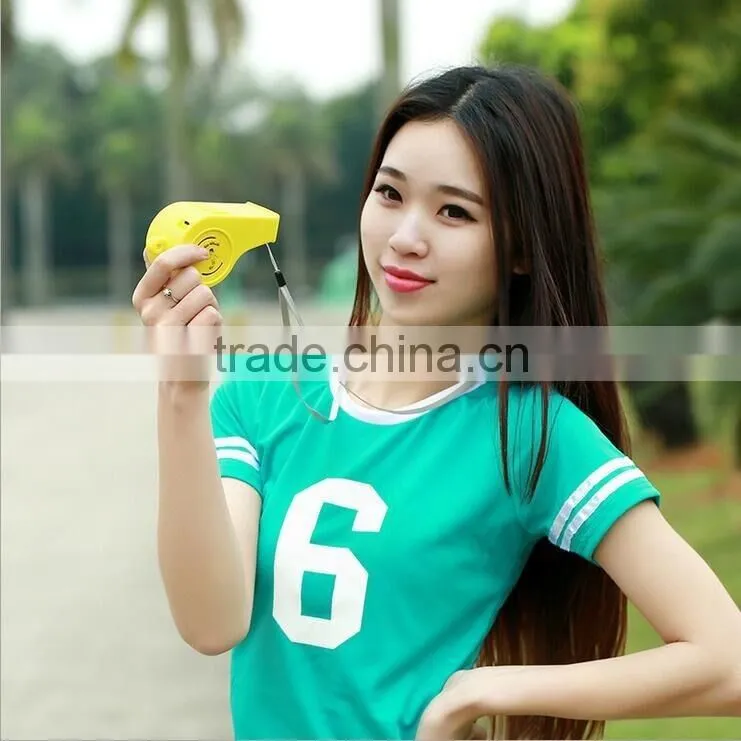 New Arrival Creative Summer Mini Portable Sports Whistle Shape Fan Handhold Rechargeable Mini Sports Fan With Whistle