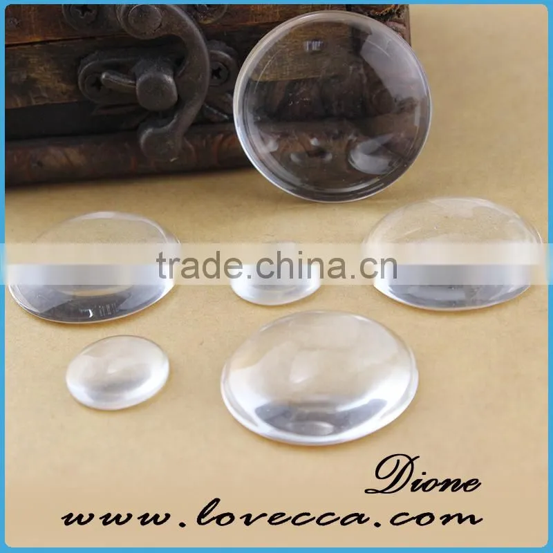 Made in china clear magnifying glass cabochon 12mm round glass cabochon