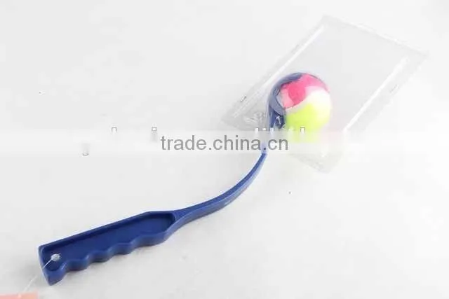 Pet toy tennis ball with long plastic handle/dog toy