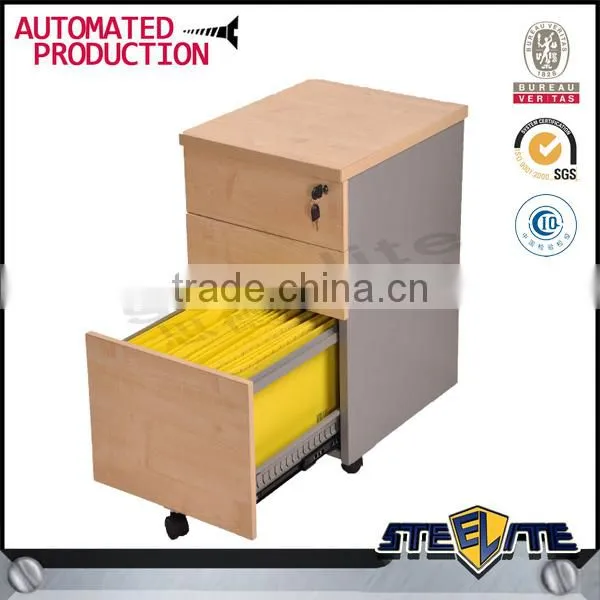 3 drawer lockable nightstand drawer cabinet / mobile pedestal cabinet
