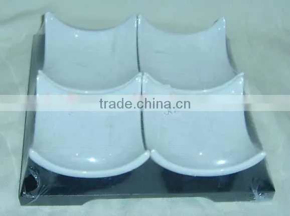 Set of 4 mini square ceramic plates dishes snack tray