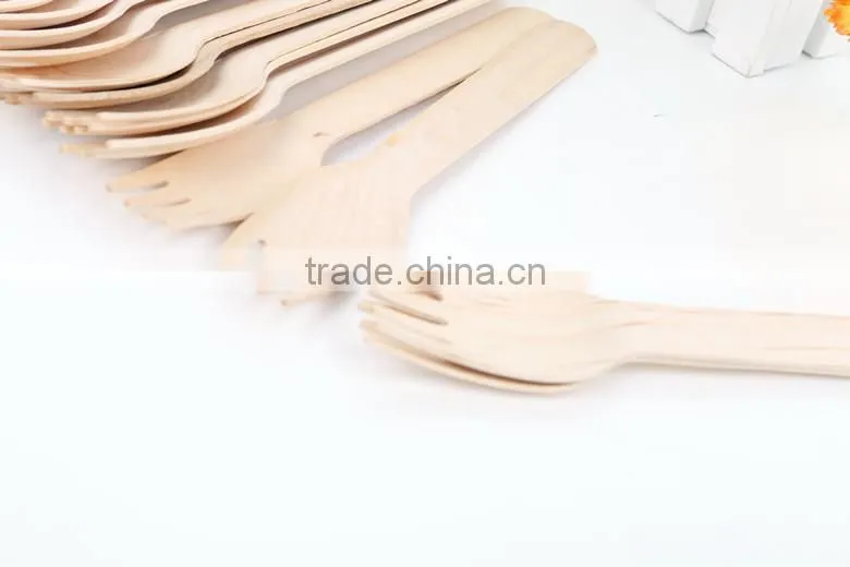 Manufacture 24pcs disposable wooden forks/knife/spoon