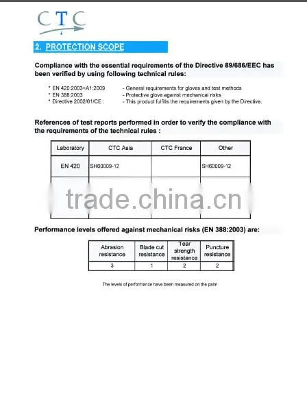 CE thermal acryilc nitirle foam gloves