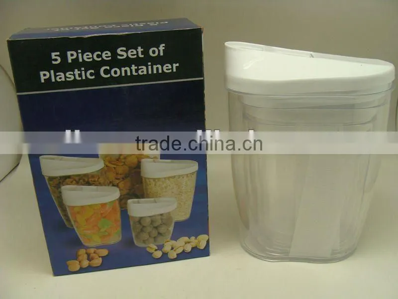 Set of 5 Plastic Cereal Storage Container Set