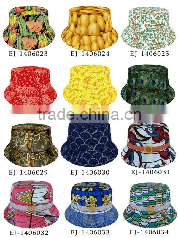 Peacock Feathers Pattern bucket hat Blank Cool Fashion Custom Digital Printing Floral Bucket Hats