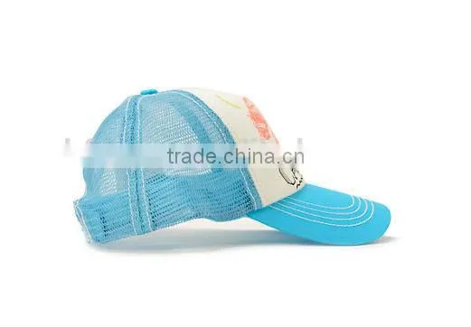 Cheap Promotion Mesh Trucker Cap Print Flat Brim Trucker Hat Wholesale 5 Panel Custom Trucker Hat