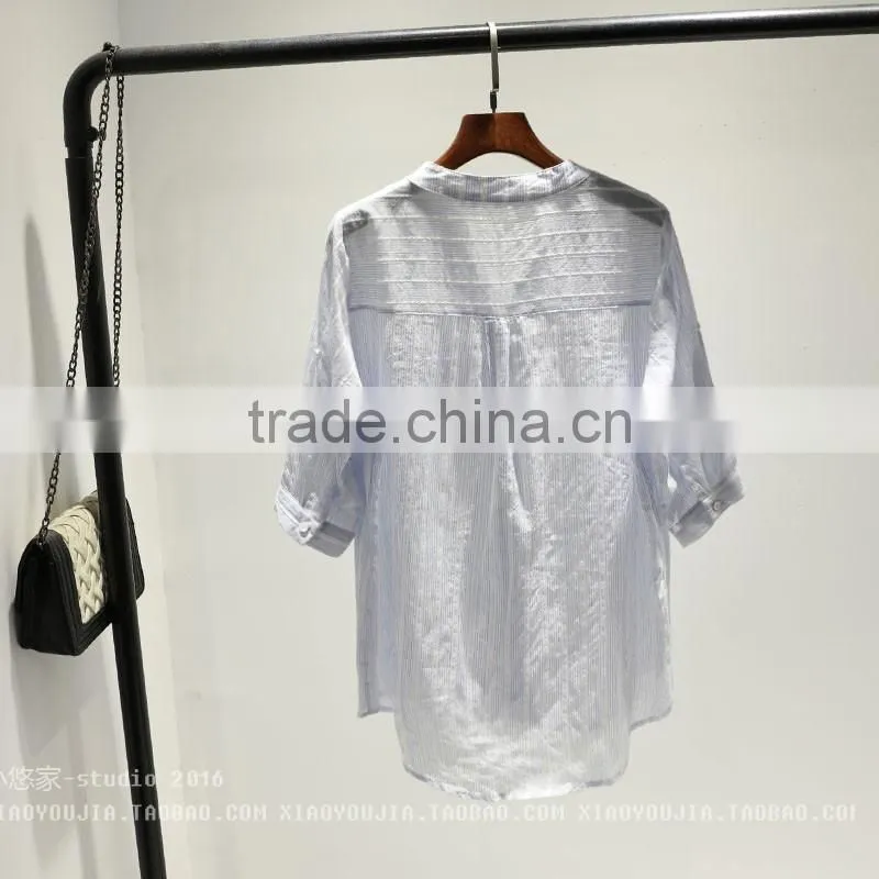 GZY white linen fabric for shirt long sleeve stock export china 2017 wholesal guangzhou comfortable and causal model