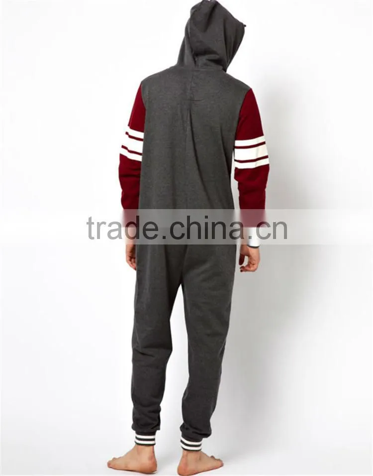PA0026A custom adult onesie 100 cotton jumpsuits with hood