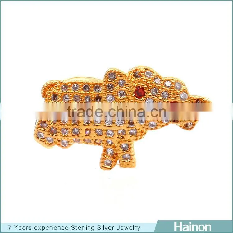 elephant shape metal beads 18k gold filled