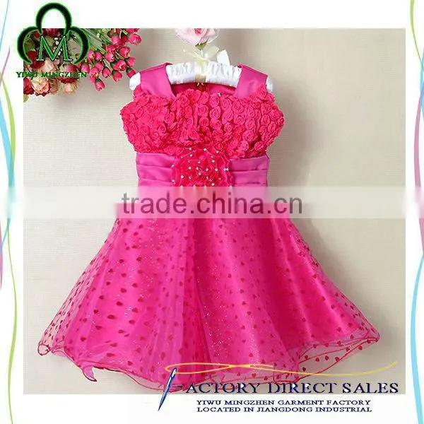 Lovely child Tulle flower pattern puffy summer cute Dress for baby girl dresses