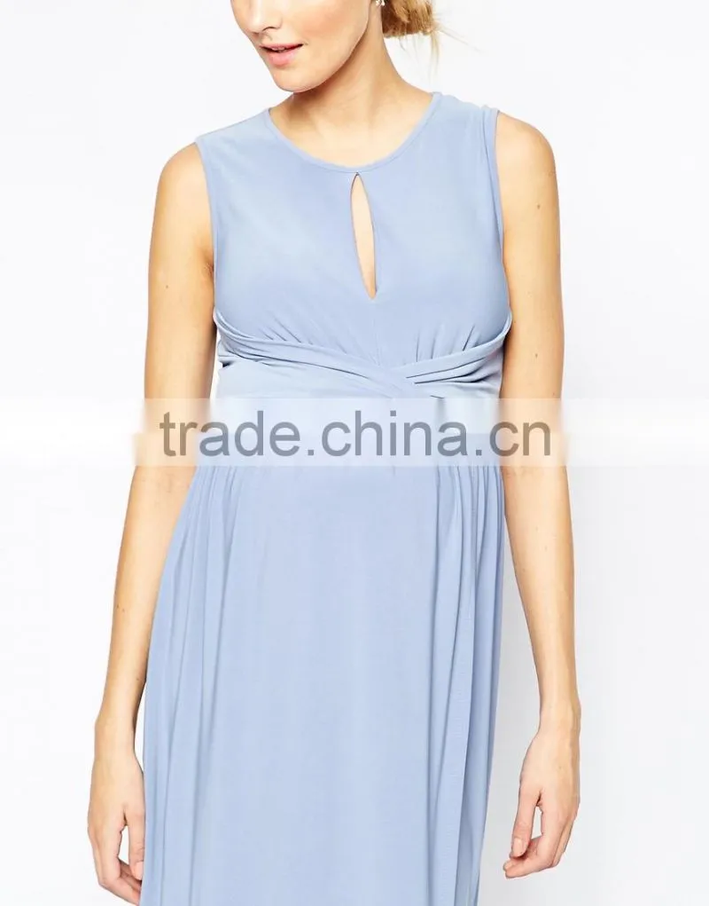 New arrival front keyhole design maxi dresses for all stages maternity dress 2016