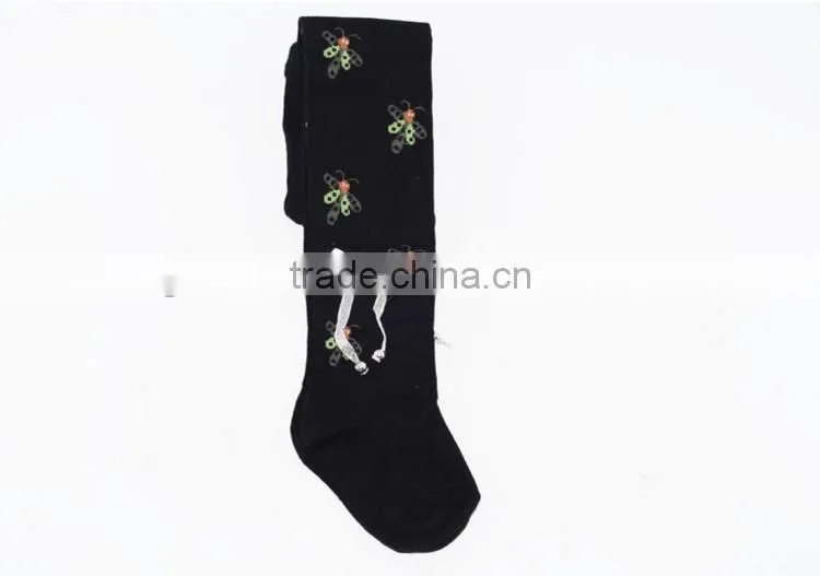 Little Bowknot & dragonfly printed young girls tights