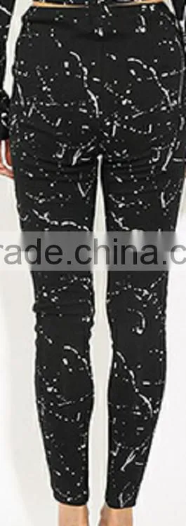 OEM factory hot sale slim fit young sexy girl black high waist pants for wholesale