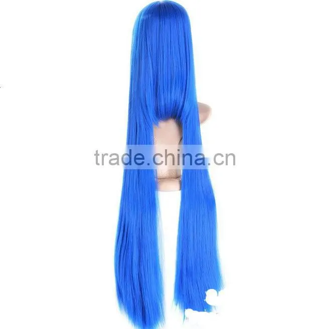 Chinese Wig Factory and Artificial Wig Suppliers in Yiwu Market,Wigs Wholesale and Distribution,Blue Straight Long Wig for Party