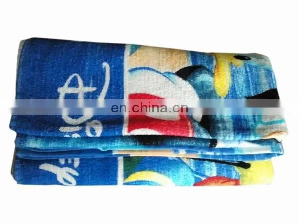 100% cotton printed plush terry beach towel