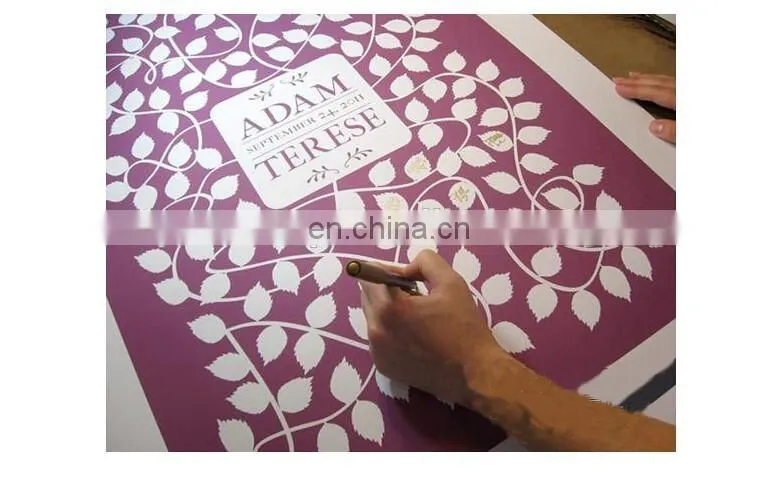 New Arrival Creative Leaves Fingerprint Signature Guest book wholesale