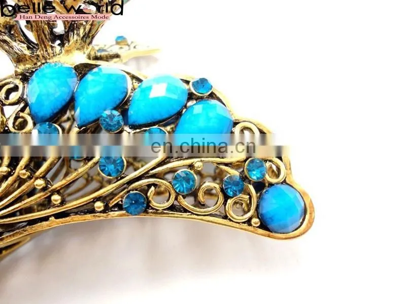 Europen Retro Metal Rhinestone Jewel Hair Claw Clip