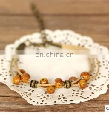 Diy Folk Style Hand Chain Fashion Handmade Ethnic Ceramic Woven Bead Colorful Gem Jewelry Classic Bracelet Gift